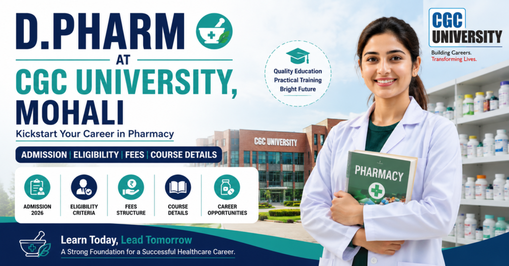 D.Pharm at CGC University, Mohali ,Admission, Eligibility, Fees, Course
