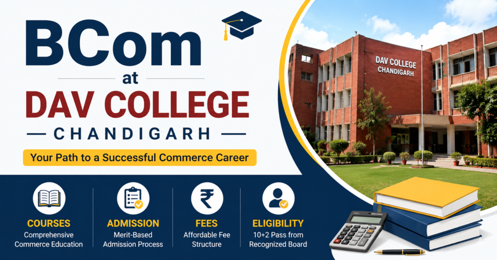 BCom at DAV College Chandigarh, Courses, Admission