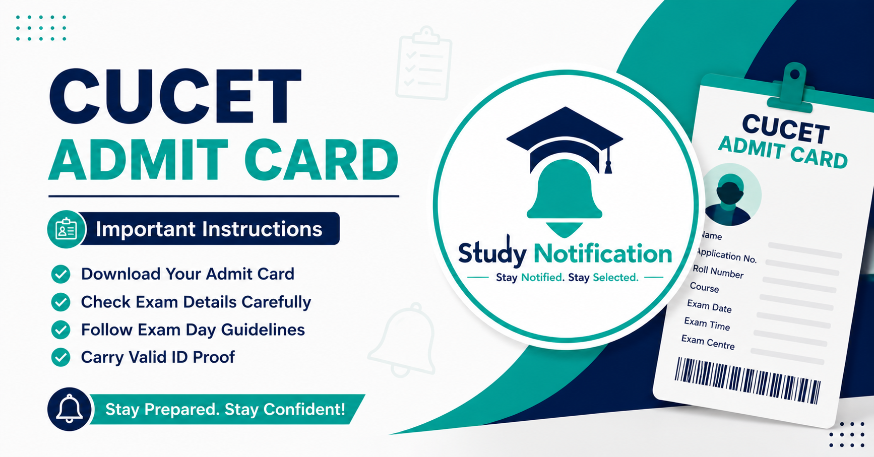 CUCET Admit Card , Important Instructions