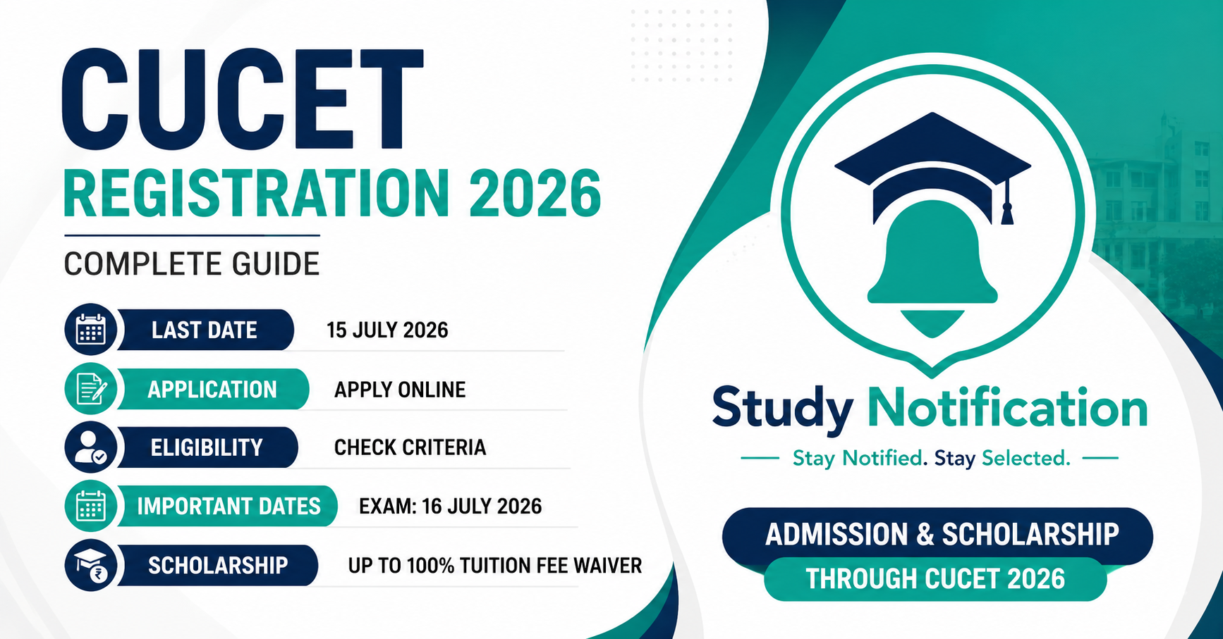 CUCET Registration , Last Date, Application, Eligibility