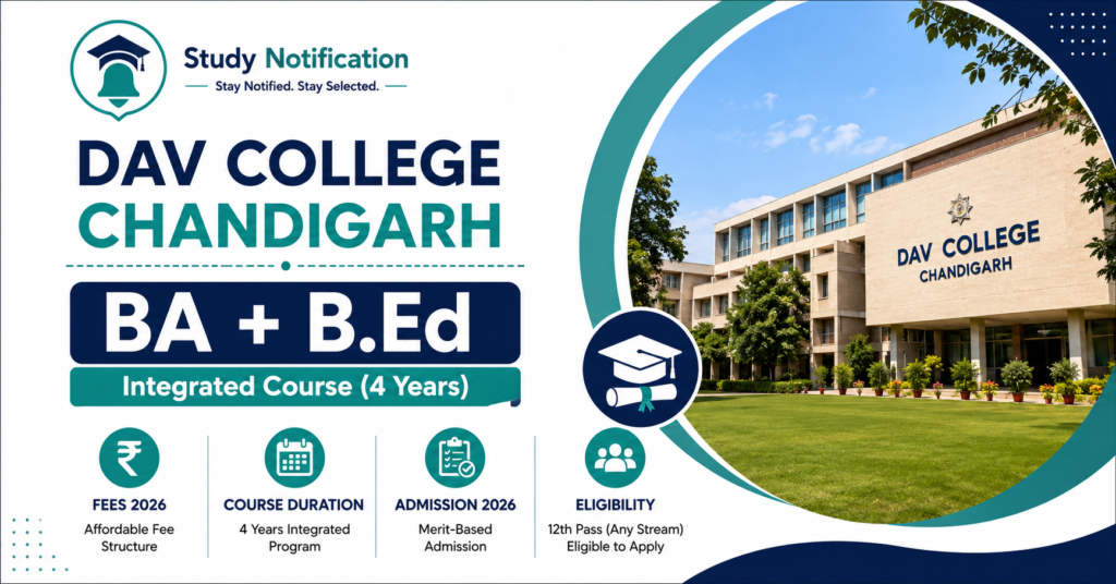 DAV College Chandigarh BA + B.Ed ,Fees, Course Duration, Admission