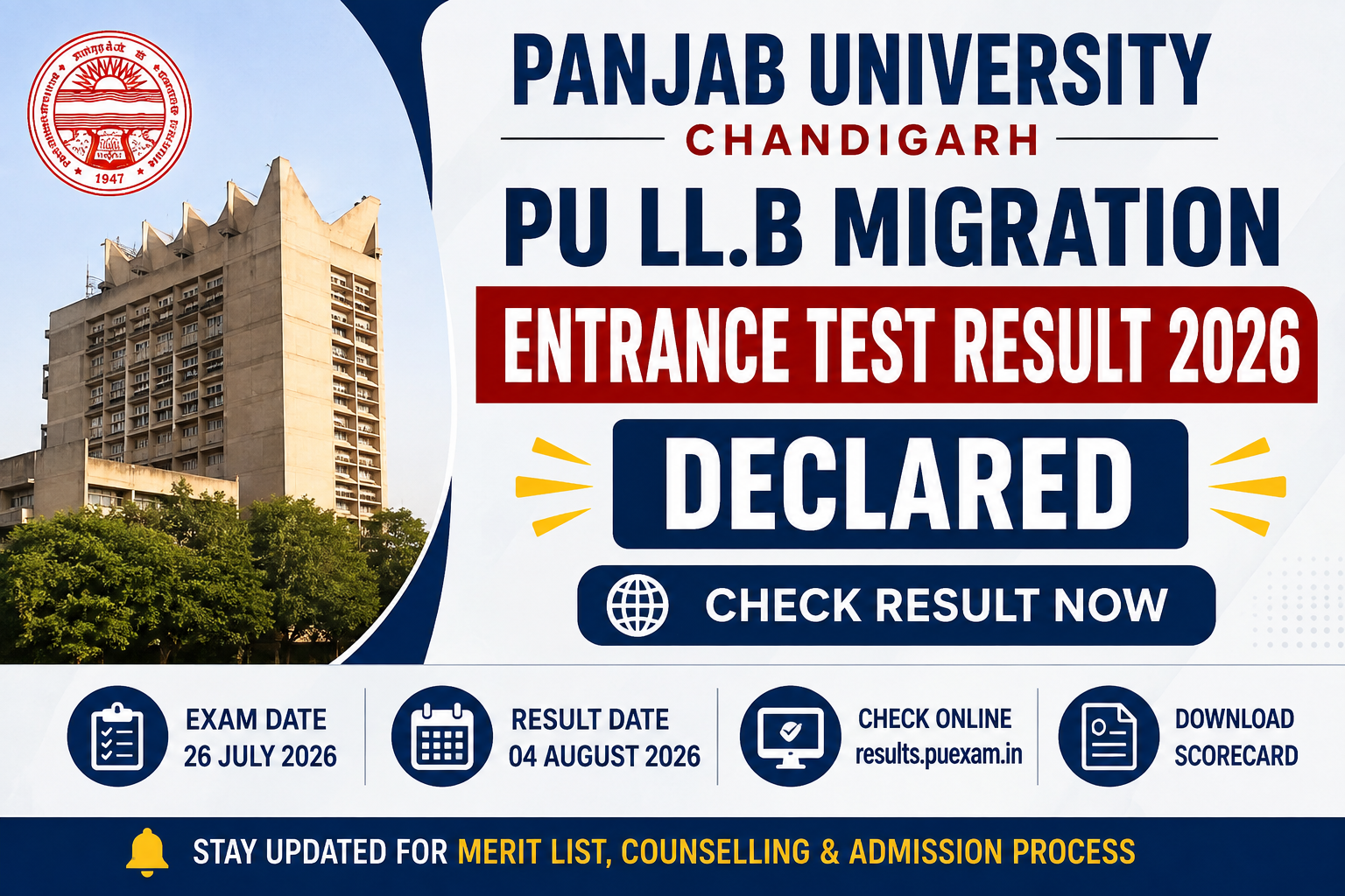 Panjab University Common Entrance 2027: Registration, Eligibility, Exam Pattern & Admission