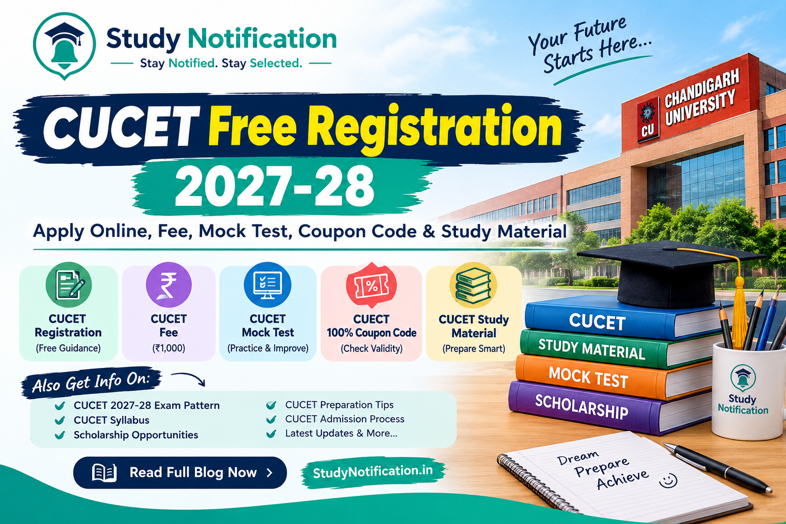CUCET Free Registration 2027-28: