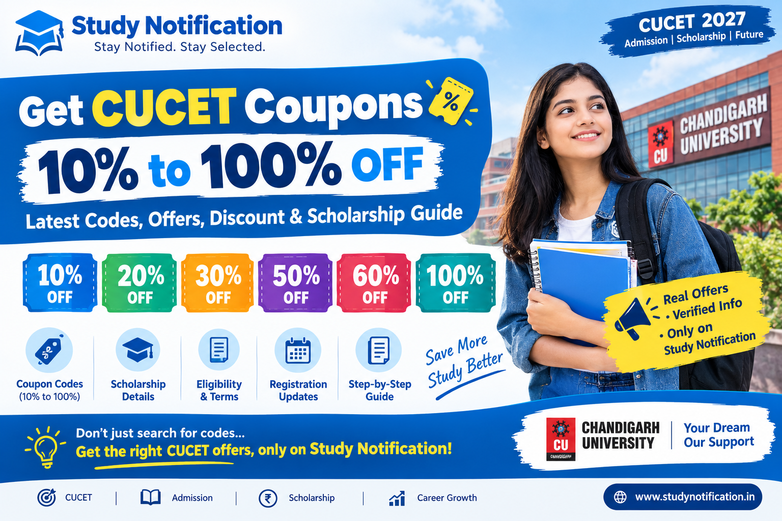 Get CUCET Coupons 2027: 10% to 100% OFF – Latest Codes, Offers & Scholarship
