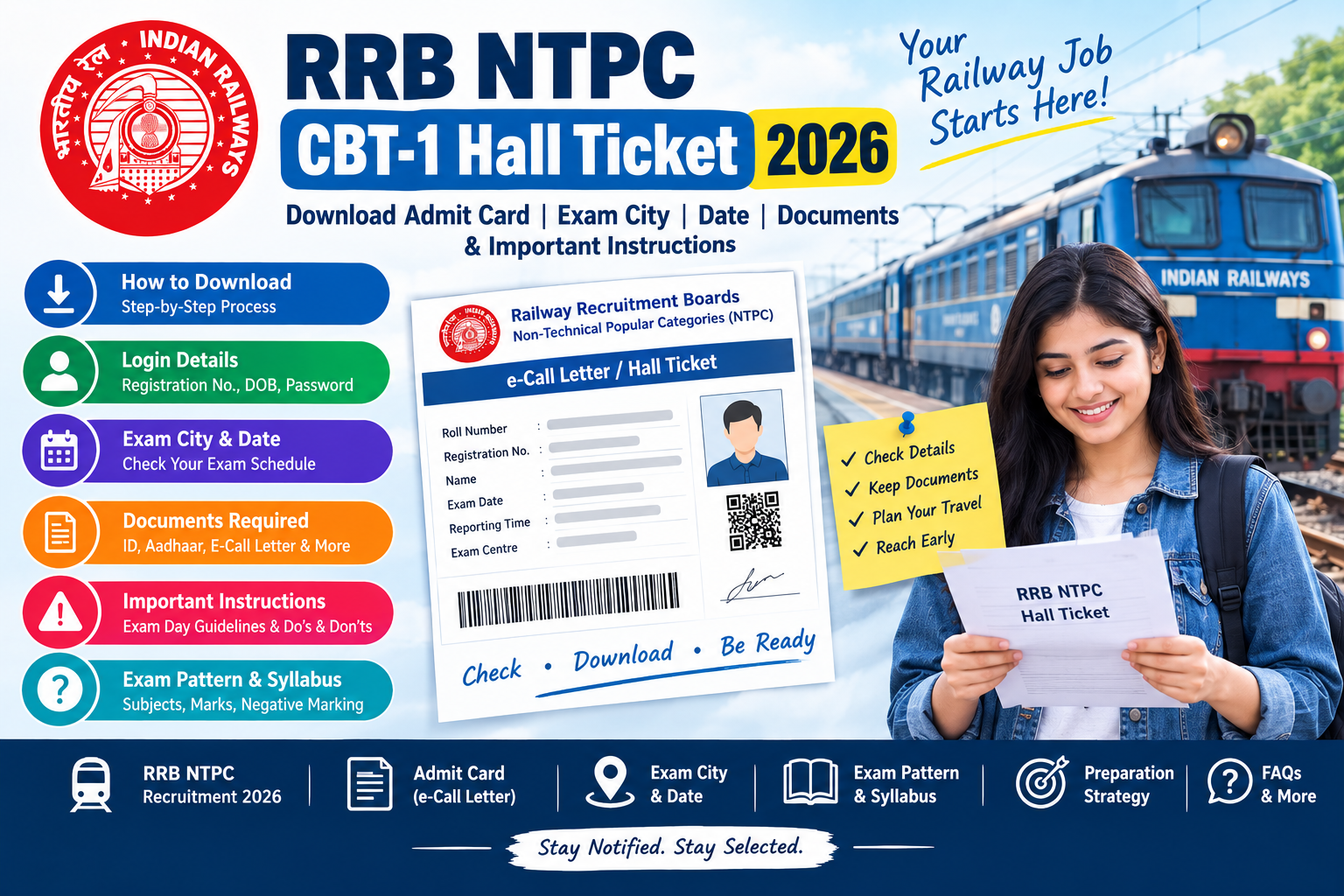 RRB NTPC CBT-1 Hall Ticket 2026